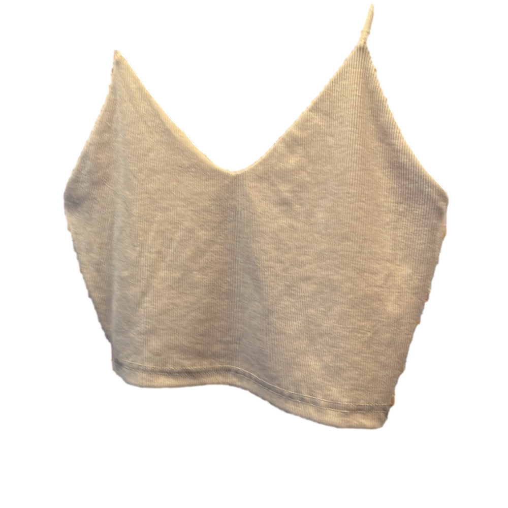 Beige Halter Top, Size L, NWOT, light ribbing , bra lined. 100% Polyester